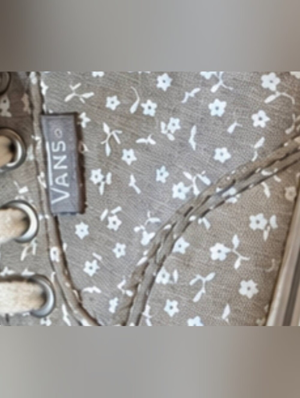 Vans Women’s Floral Canvas Sneakers in Taupe - Picture 3 of 3